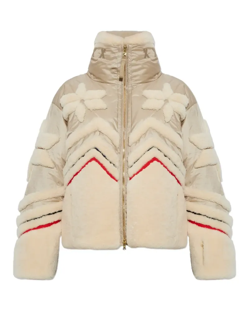 Bogner Felia shearling-trimmed ski jacket - Nude Nude