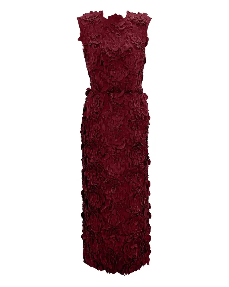 Erdem Trägerkleid mit Blumenapplikation - Rot Rot