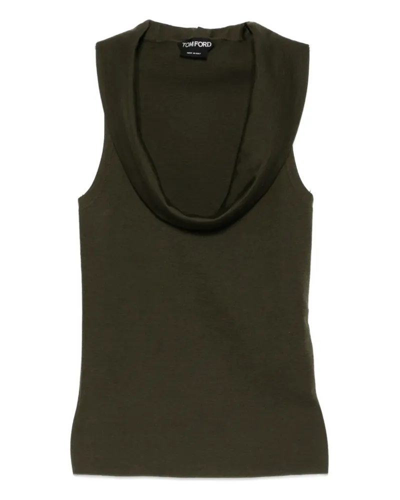 Tom Ford Oberteil mit Wasserfallkragen - Grün Grün