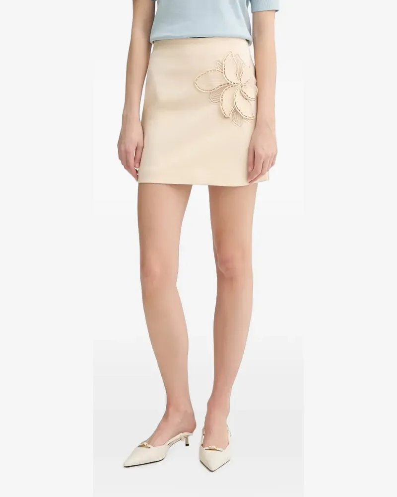 Twin-Set floral-patchwork mini skirt - Nude Nude