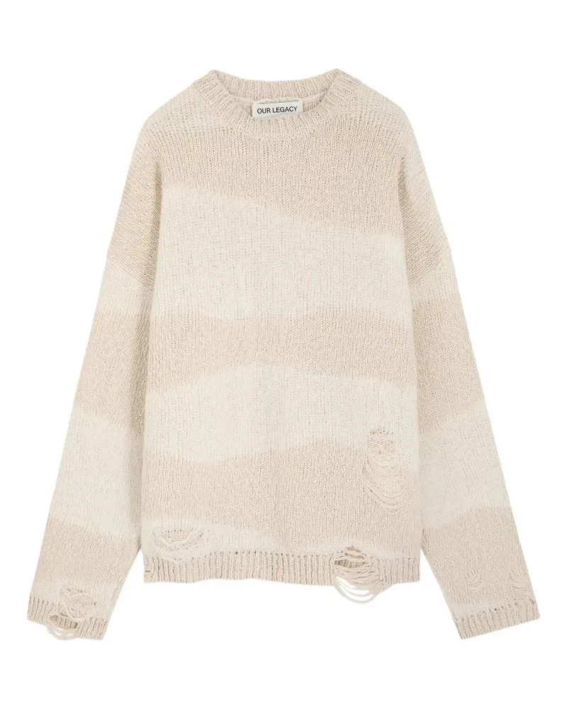 Our Legacy striped distressed sweater - Nude Nude