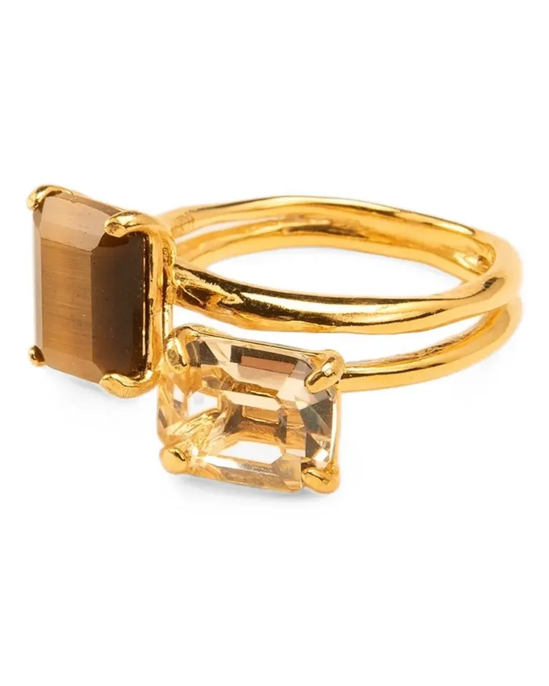 Wouters & Hendrix Tigerauge-Ring mit Zitrin - Gold Gold