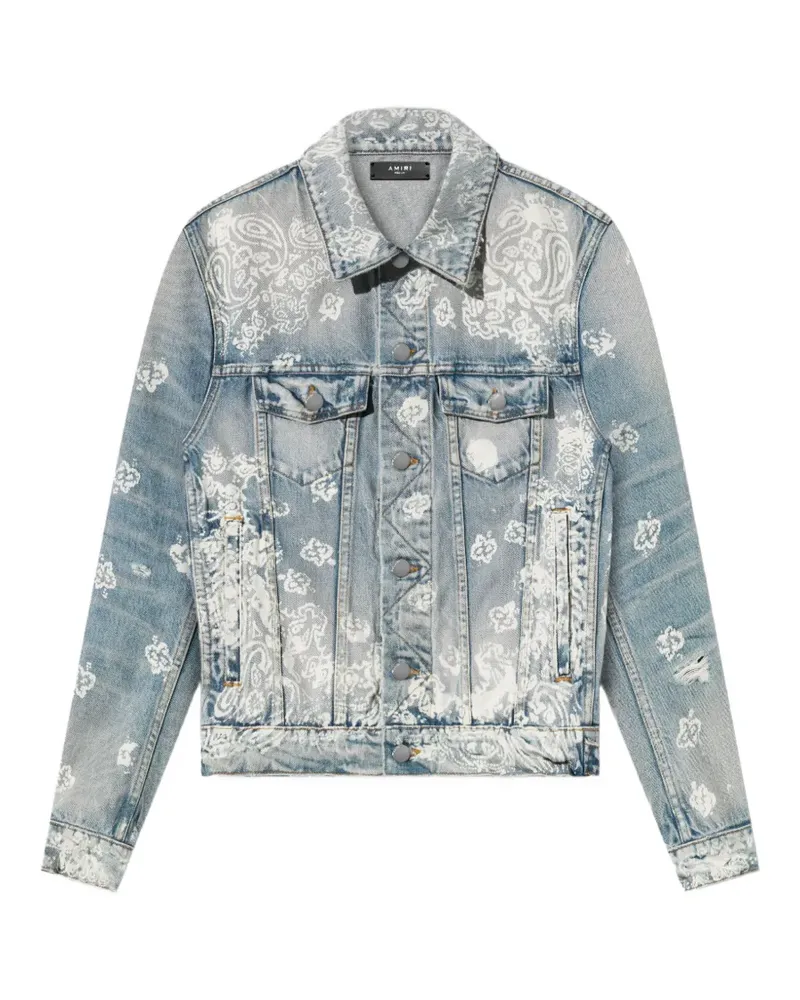 Amiri bleach-bandana denim jacket - Blau Blau