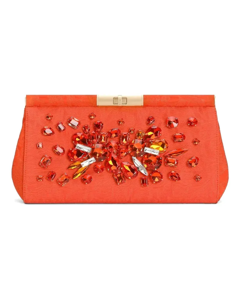 Dolce & Gabbana Marlene Umhängetasche aus besticktem Brokat - Orange Orange
