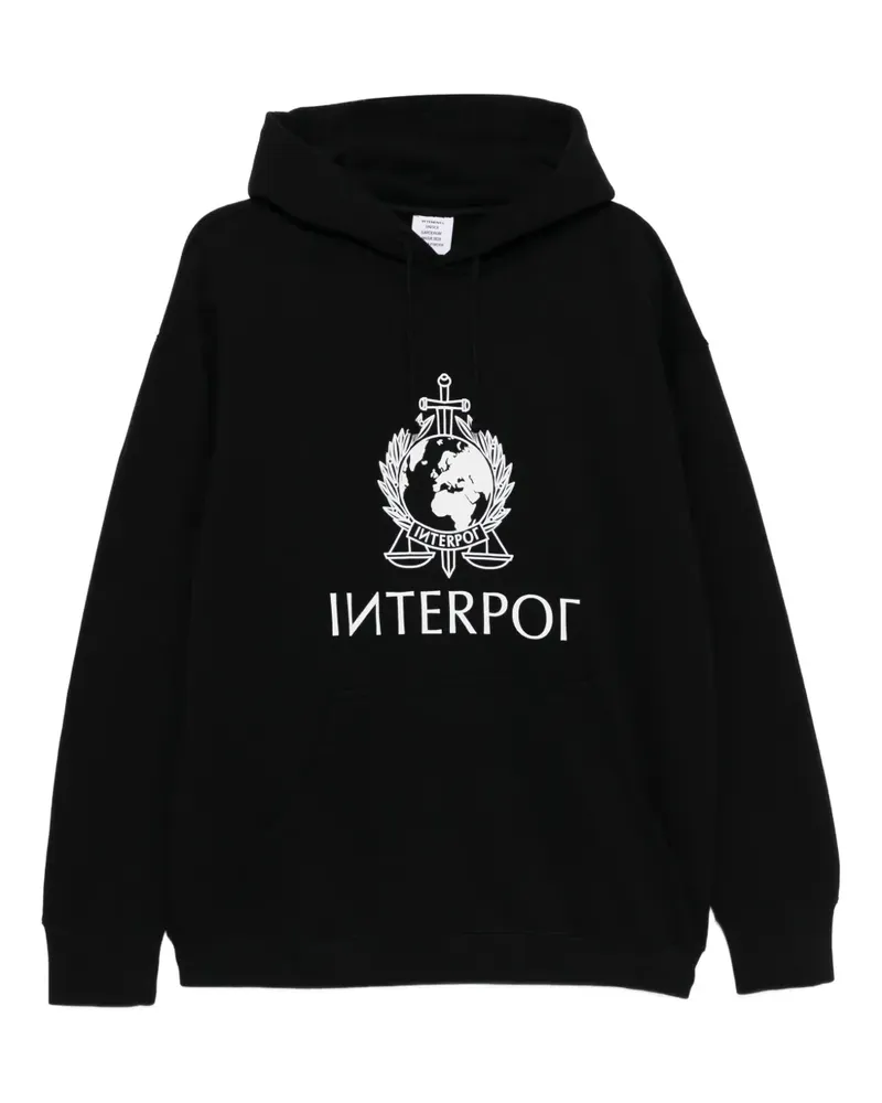 VETEMENTS Hoodie mit grafischem Print - BLACK Black