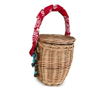 Mini Bandana Concho Korbtasche - Braun