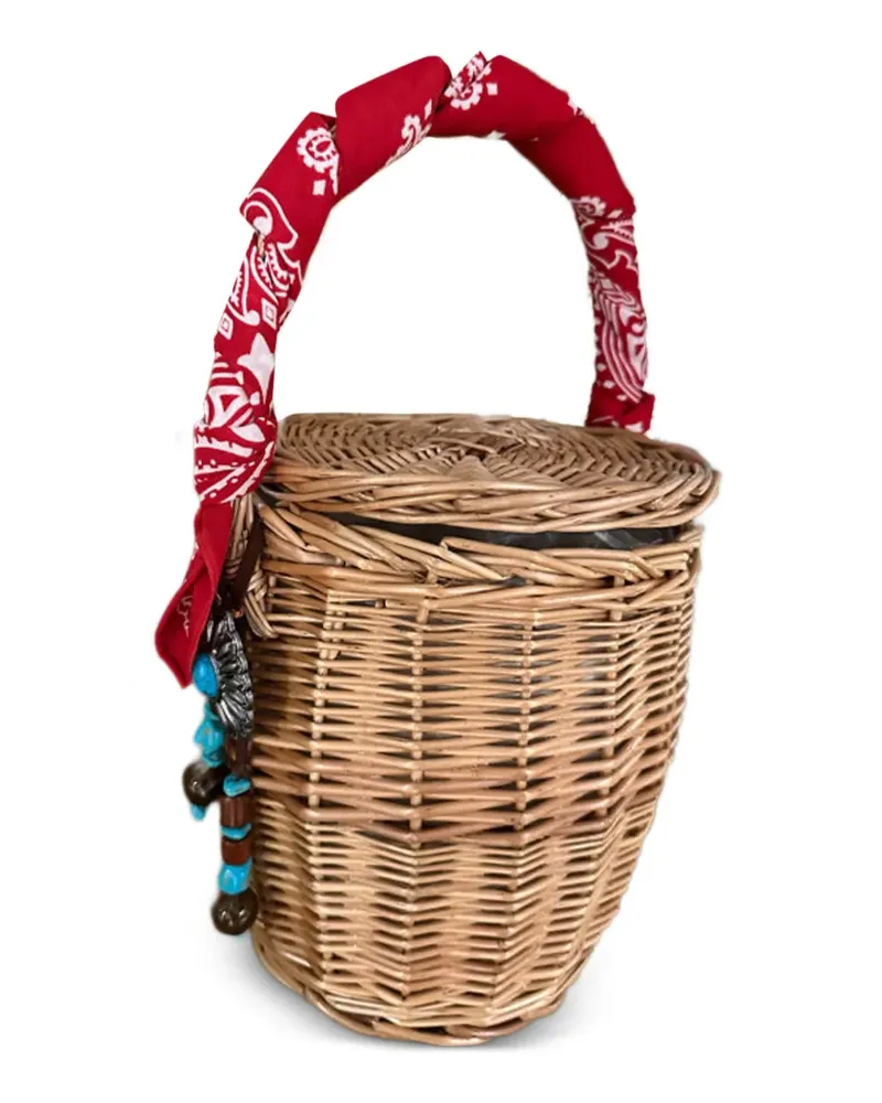 Fortela mini bandana concho wicker bag - Braun Braun