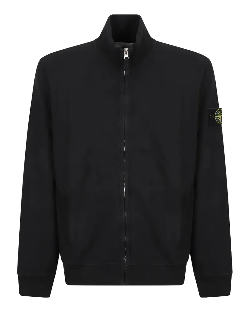 Stone Island 6100066 brushed organic-cotton fleece track jacket - Schwarz Schwarz