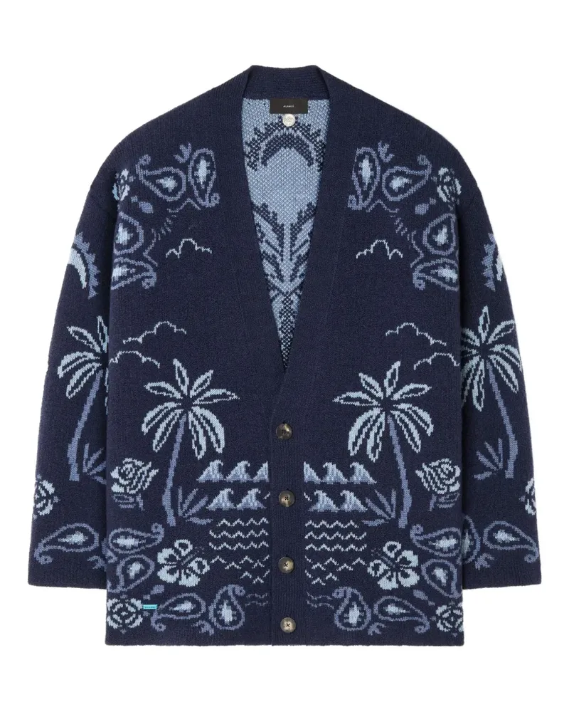 Alanui Cardigan mit Palmen - 4642-Midnight-Denim 4642-midnight-denim