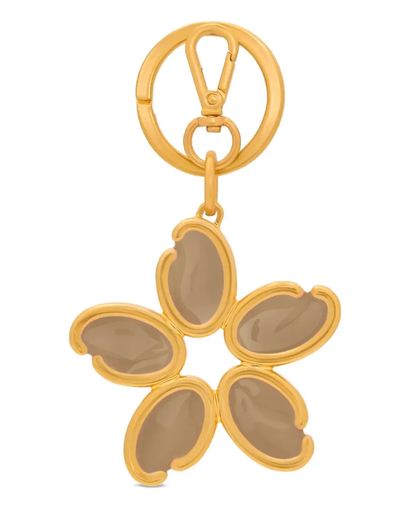Oscar de la Renta O Flower charm keyring - Gold Gold