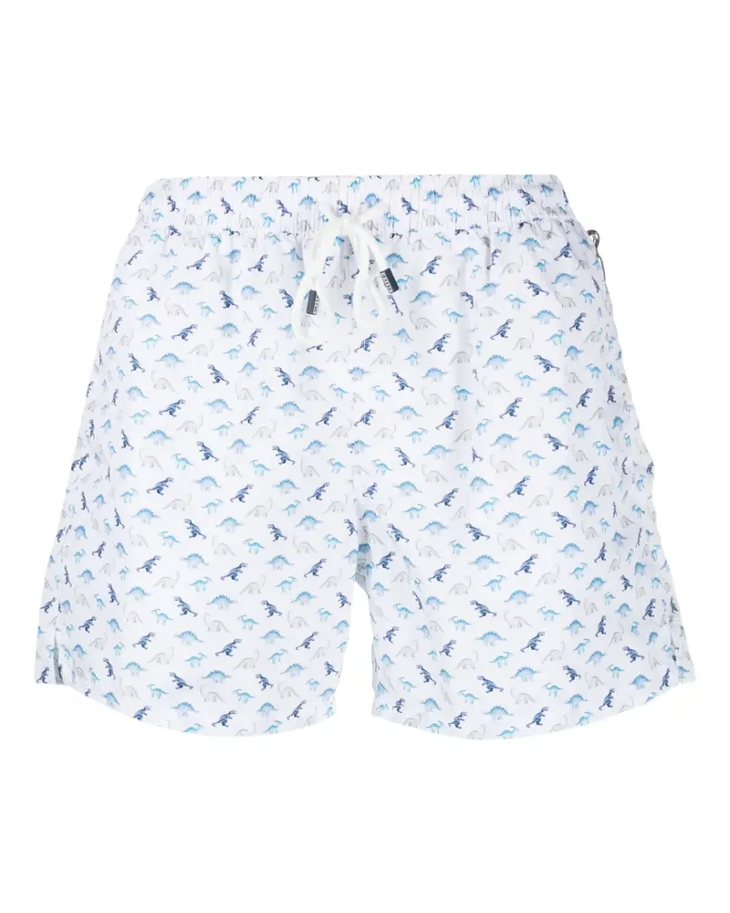 Fedeli Badeshorts mit Dino-Print - Weiß Weiß