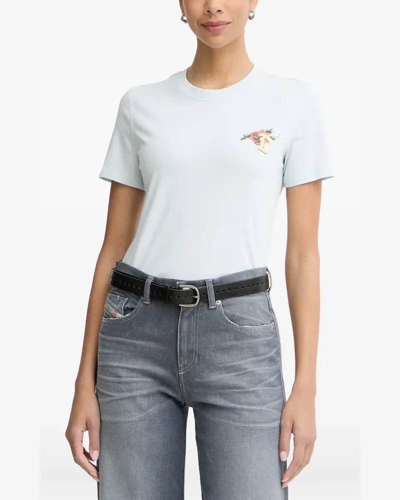 Diesel rose-print T-shirt - Blau Blau