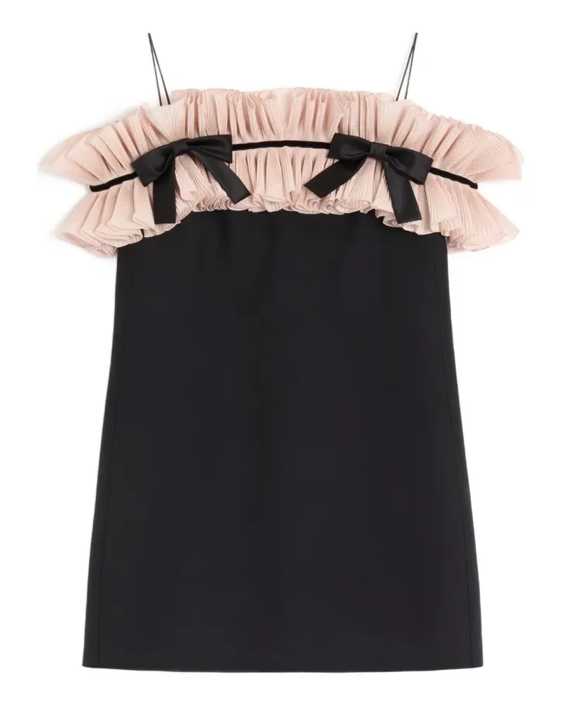 Valentino Garavani Crepe Couture Minikleid mit Falten - Schwarz Schwarz