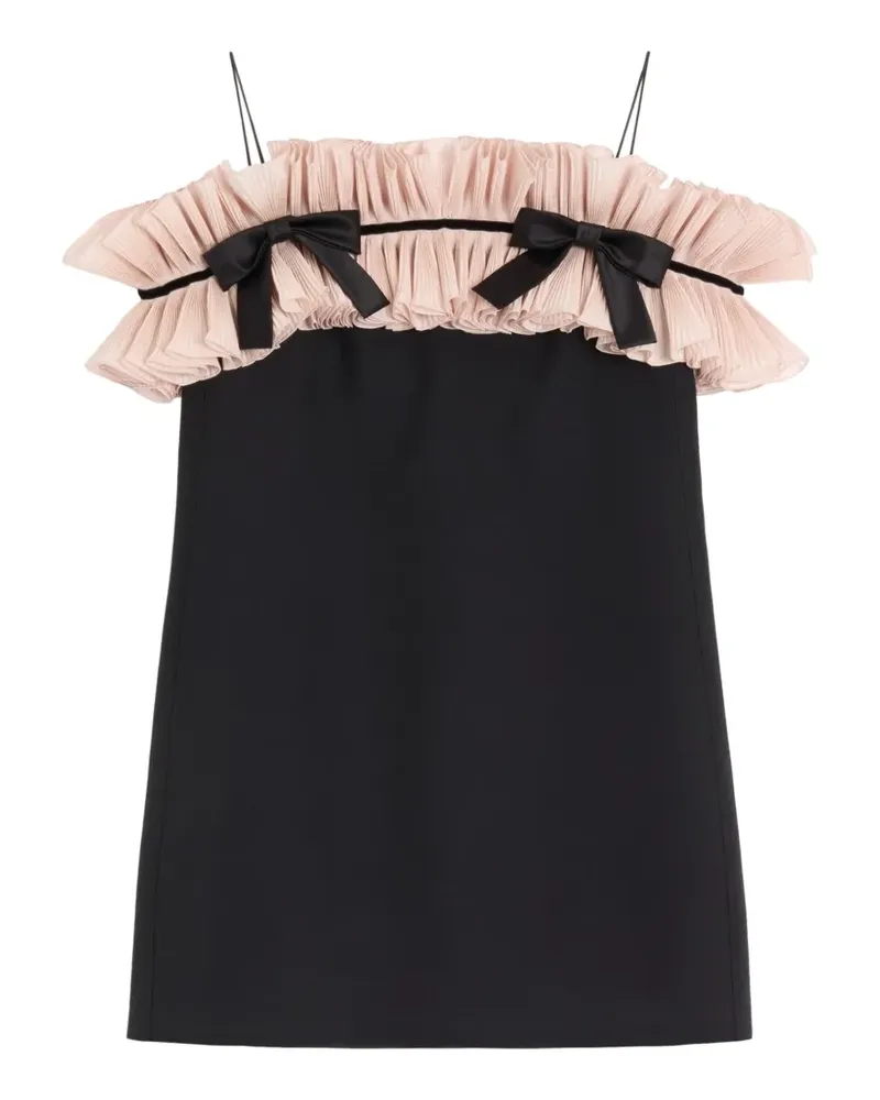 Valentino Garavani Crepe Couture Minikleid mit Falten - Schwarz Schwarz