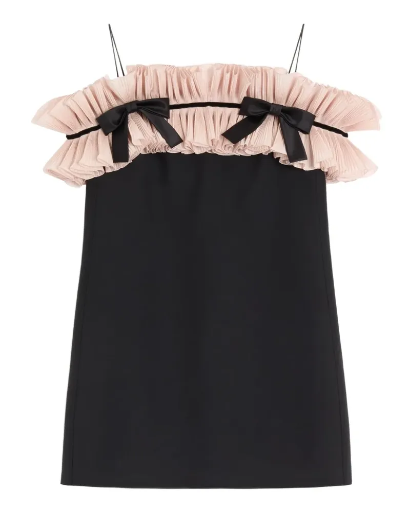 Valentino Garavani Crepe Couture Minikleid mit Falten - Schwarz Schwarz