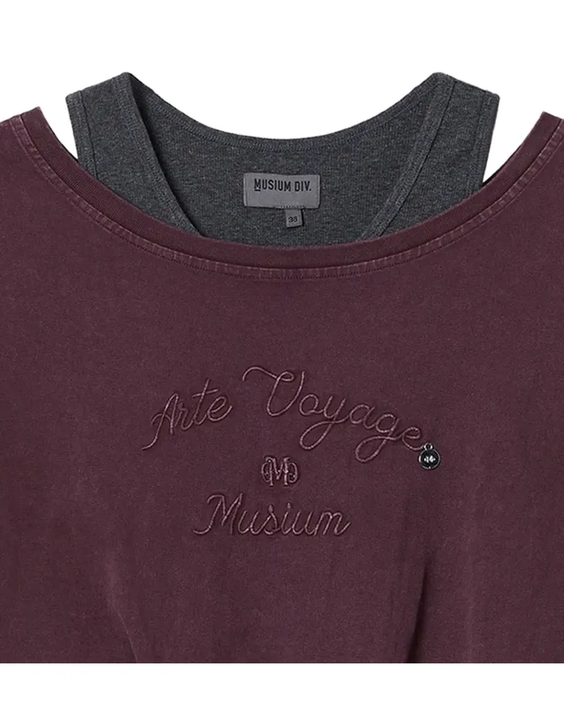 Musium Div. layered embroidered T-shirt - Rot Rot