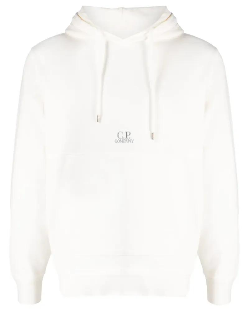 C.P. Company Hoodie mit Logo-Stickerei - Weiß Weiß