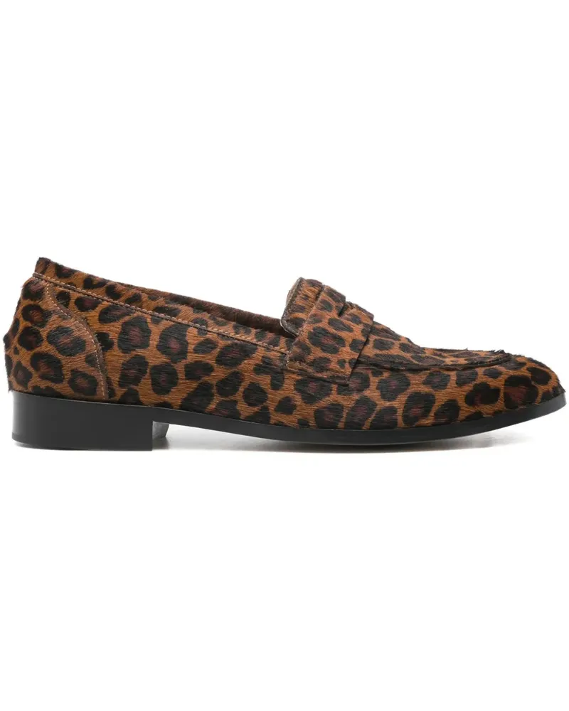 P.A.R.O.S.H. Loafer mit Leoparden-Print - Braun Braun