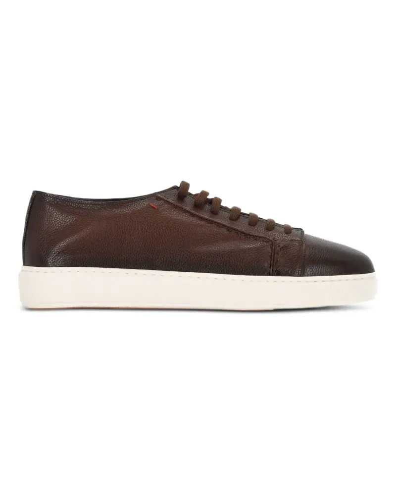 Santoni Sneakers aus gekörntem Leder - Braun Braun