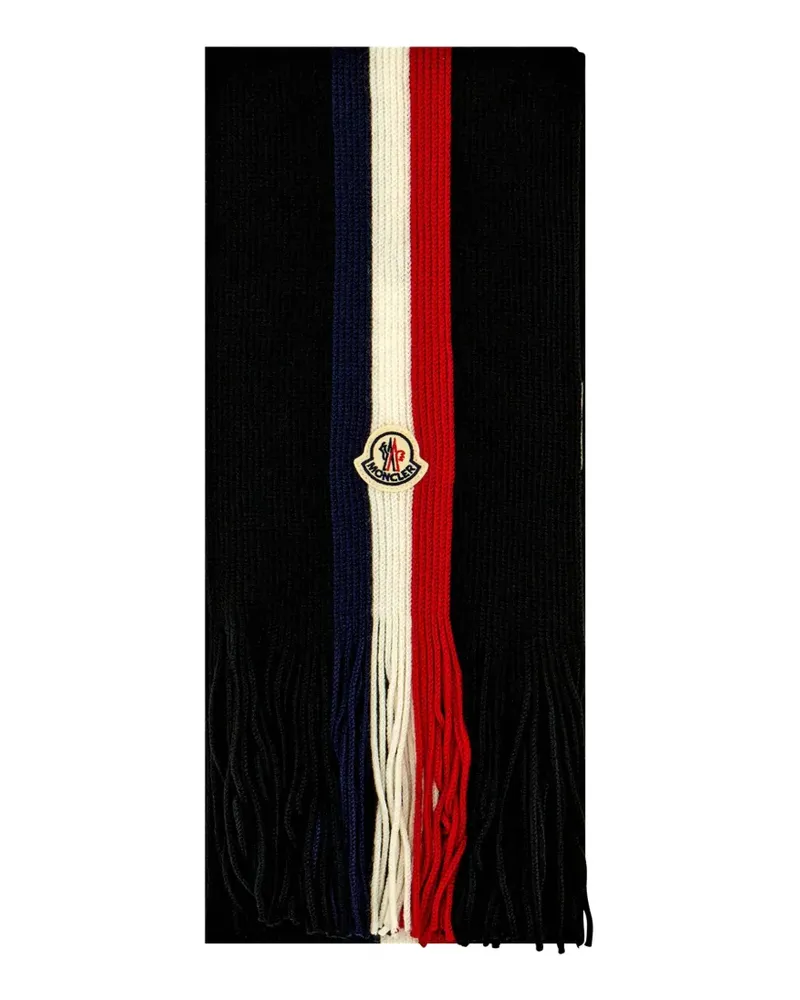 Moncler Dreifarbiger Schal - Schwarz Schwarz