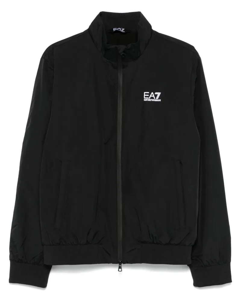 EA7 Jacke mit Logo-Print - Schwarz Schwarz