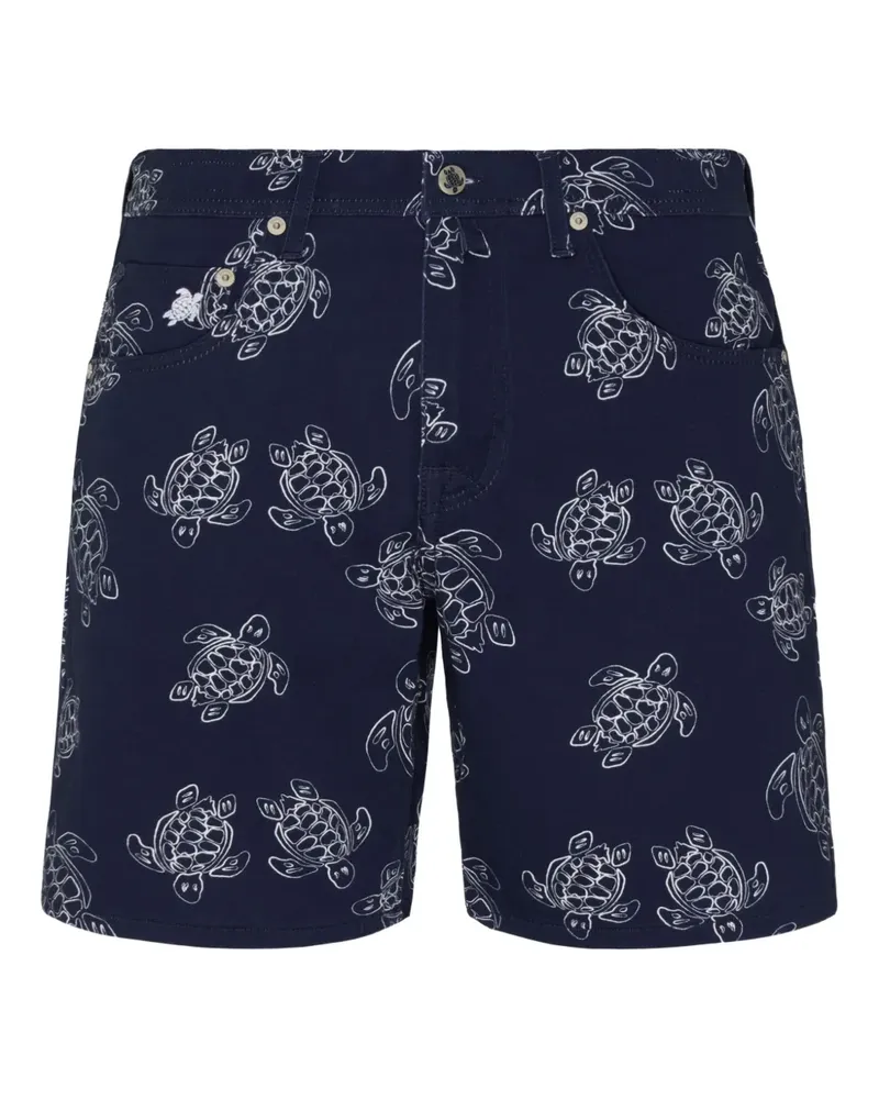Vilebrequin Bermudas mit Schildkröten-Print im Five-Pocket-Design - Blau Blau