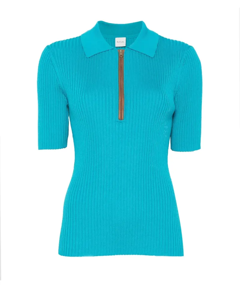 Paul Smith Geripptes Poloshirt mit Reißverschluss - Blau Blau