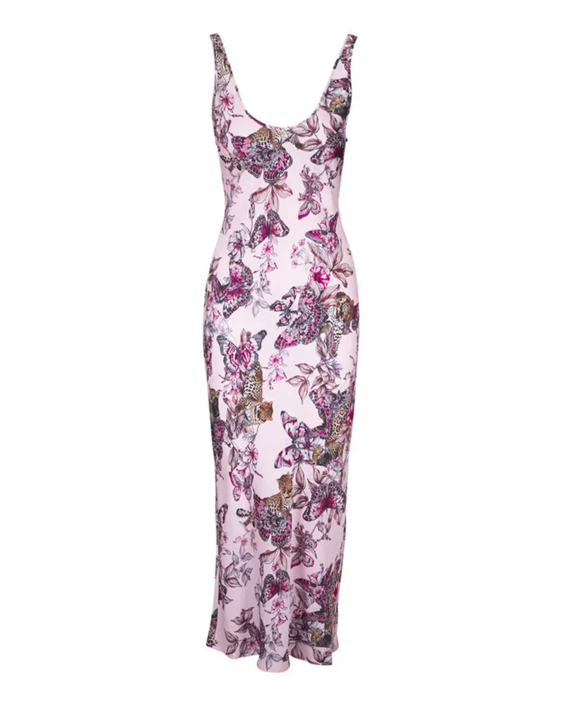 L'Agence Akiya butterfly-print midi dress - Rosa Rosa