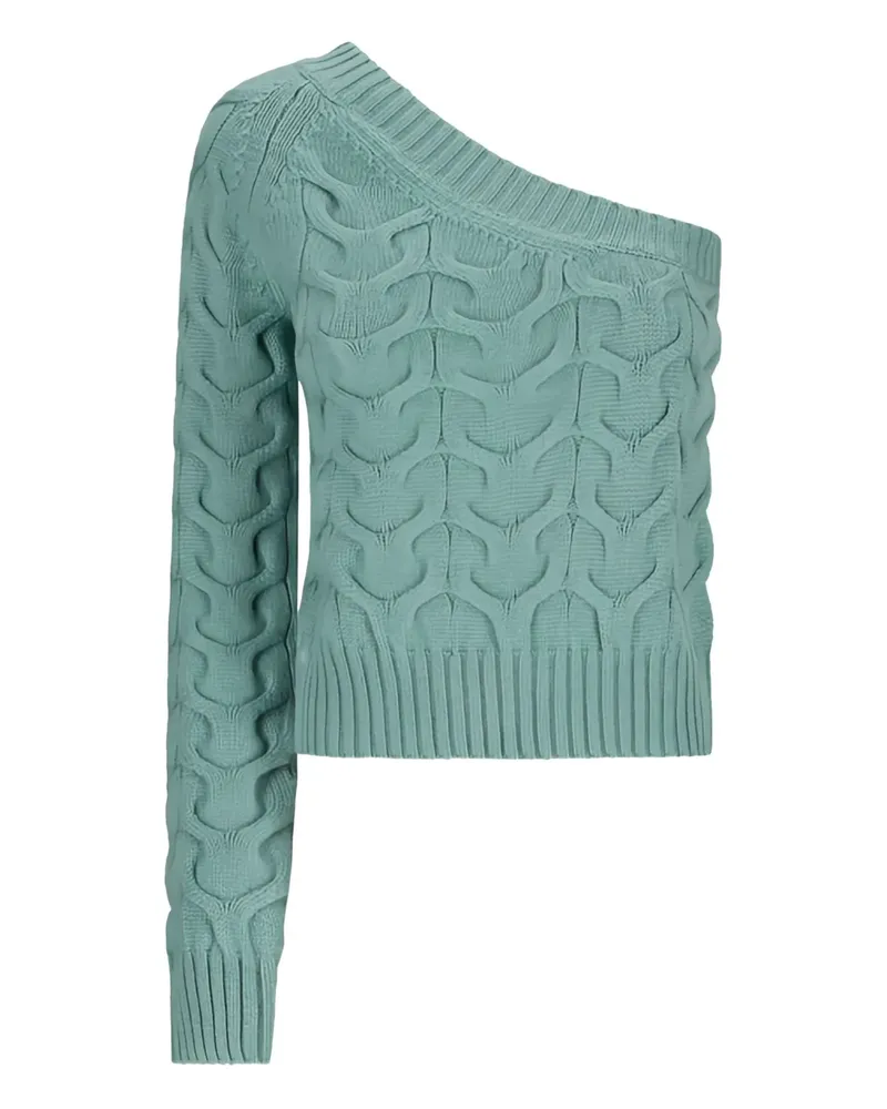 Max Mara One-Shoulder-Top mit Zopfmuster - Blau Blau