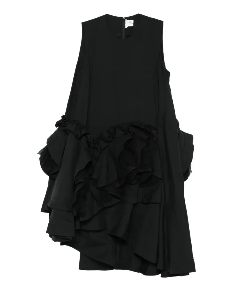 Noir Kei Ninomiya Asymmetrisches Midikleid mit Rüschen - Schwarz Schwarz