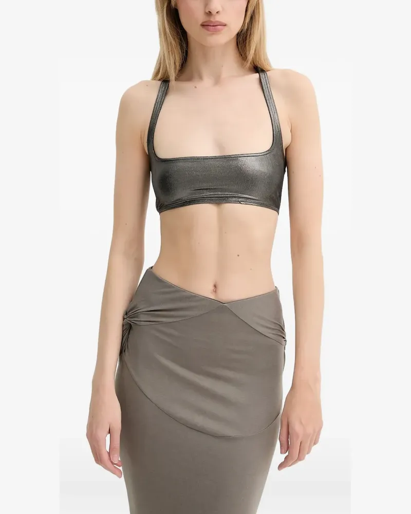 Rick Owens Lilies square-neck top - Grau Grau