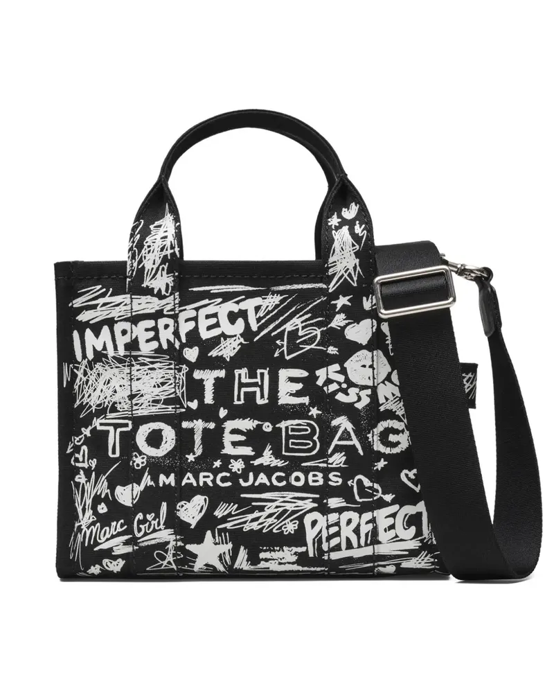 Marc Jacobs The Small Punk Scribble Canvas-Tote Bag - Schwarz Schwarz