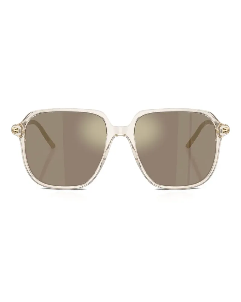 Moncler Sonnenbrille mit eckigem Gestell - Nude Nude