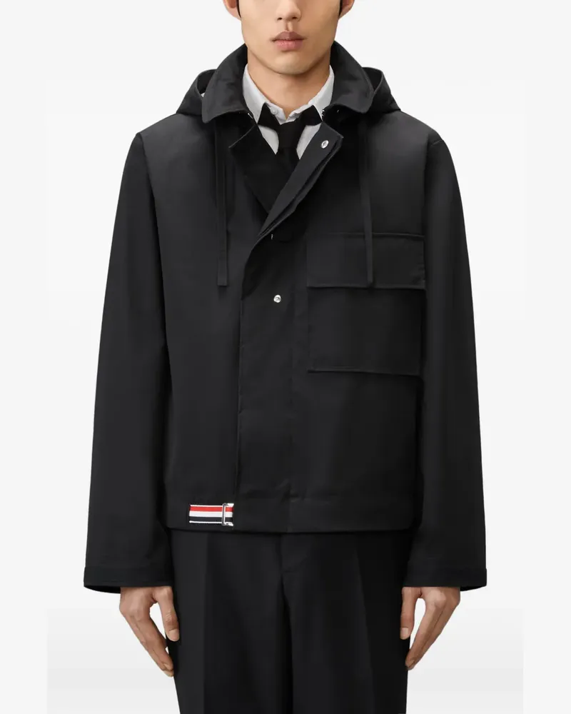 Thom Browne Poly Tech Mariner Jacke - Schwarz Schwarz