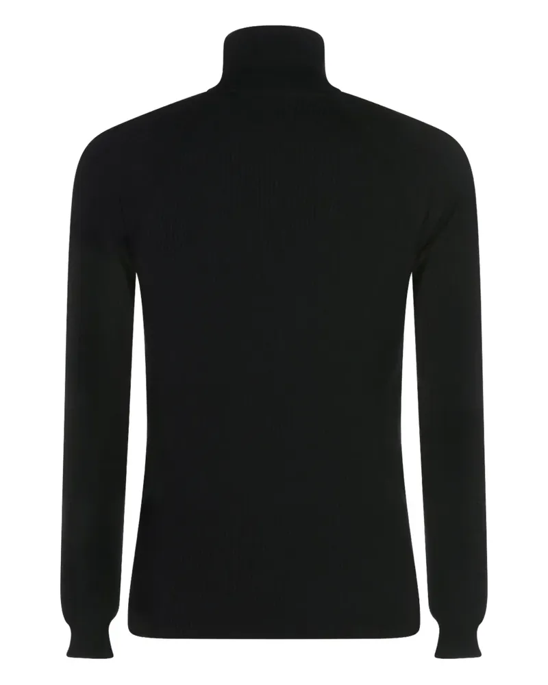 Moncler Gerippter Pullover mit Rollkragen - Schwarz Schwarz