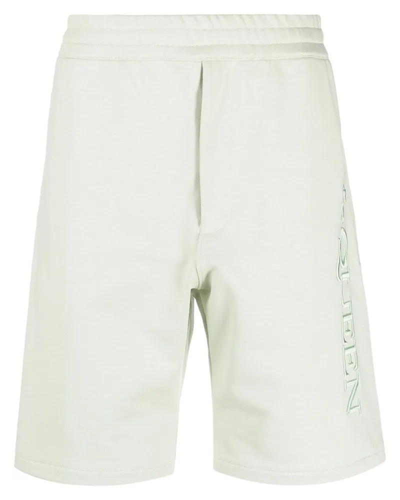 Alexander McQueen Bermudas mit Logo-Stickerei - Grün Grün
