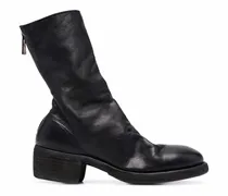 788z Back Zip Mid Stiefel - Schwarz