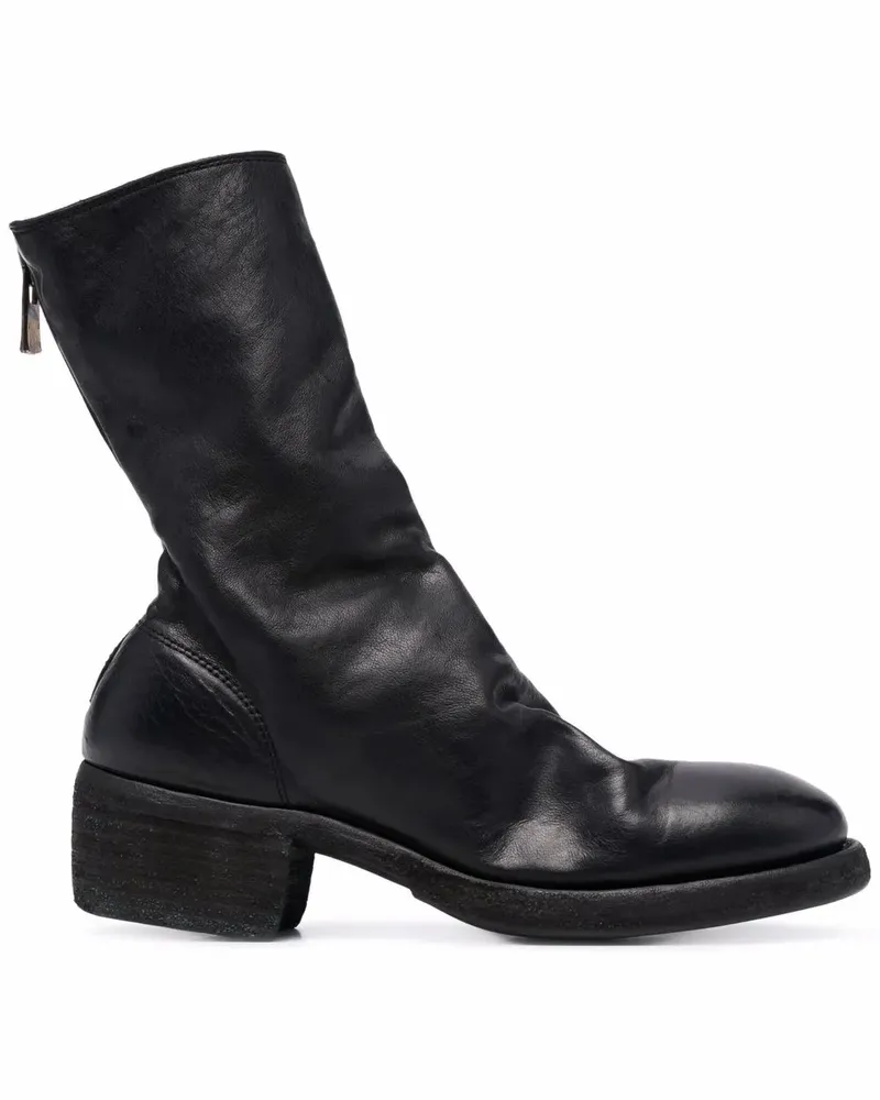 GUIDI 788z Back Zip Mid Stiefel - Schwarz Schwarz