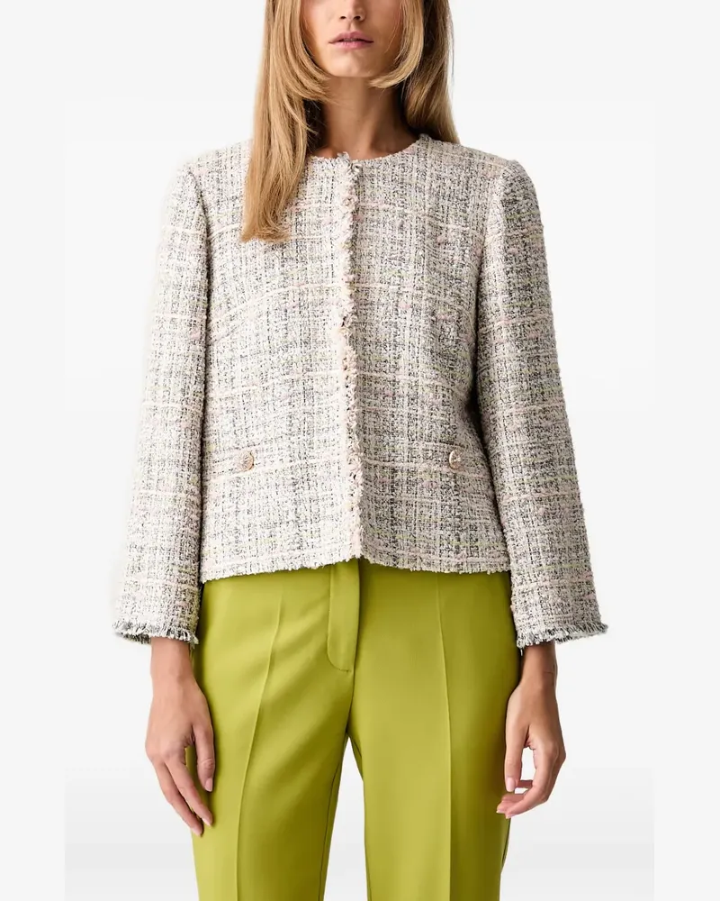 JOOP! Bouclé-Jacke mit ausgefransten Kanten - Rosa Rosa