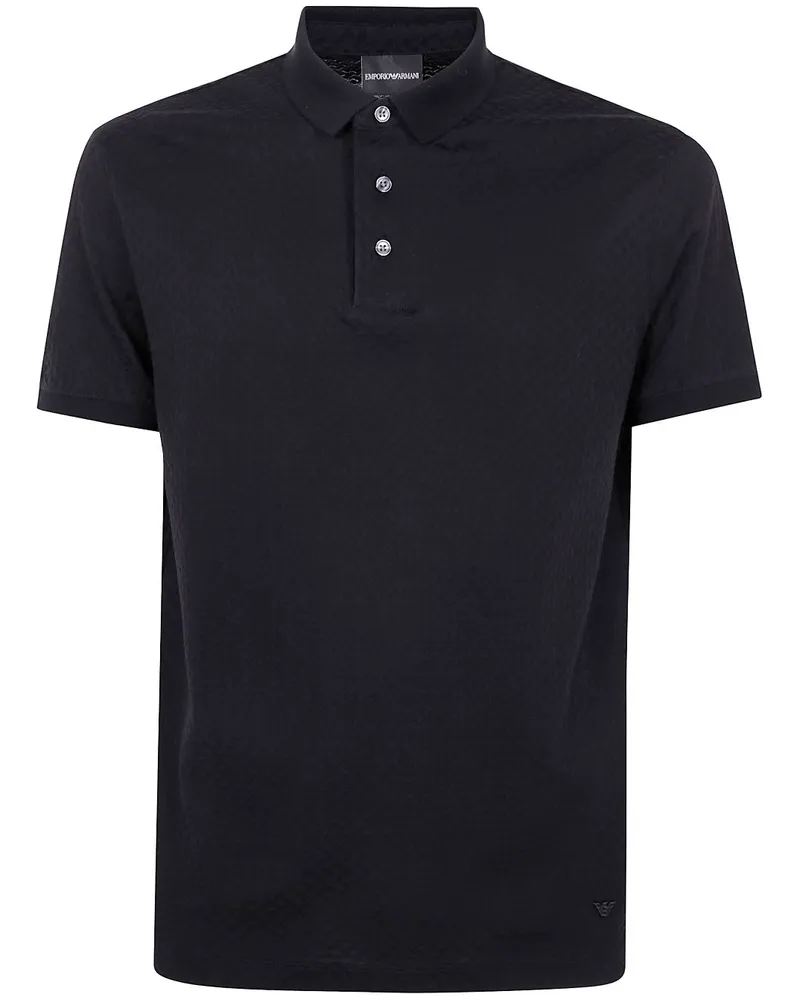 Emporio Armani Poloshirt mit Knopfverschluss - Schwarz Schwarz