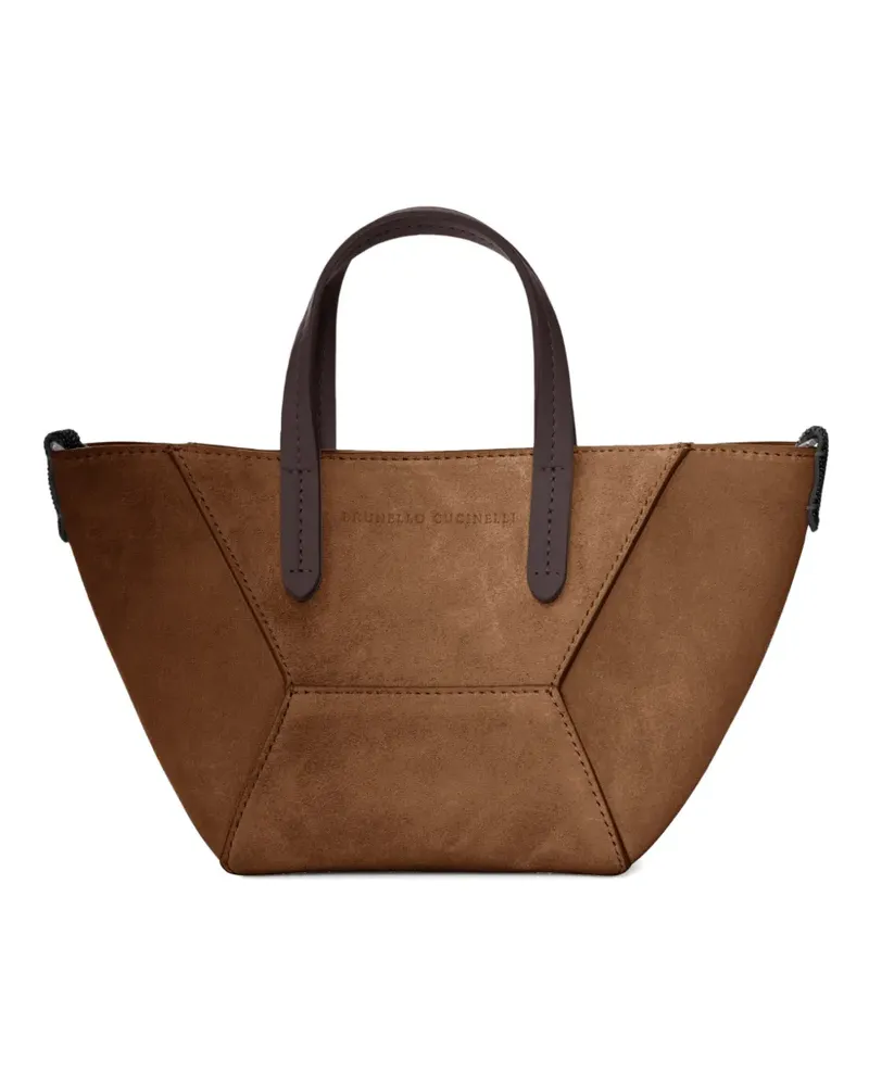 Brunello Cucinelli leather panelled tote bag - Braun Braun