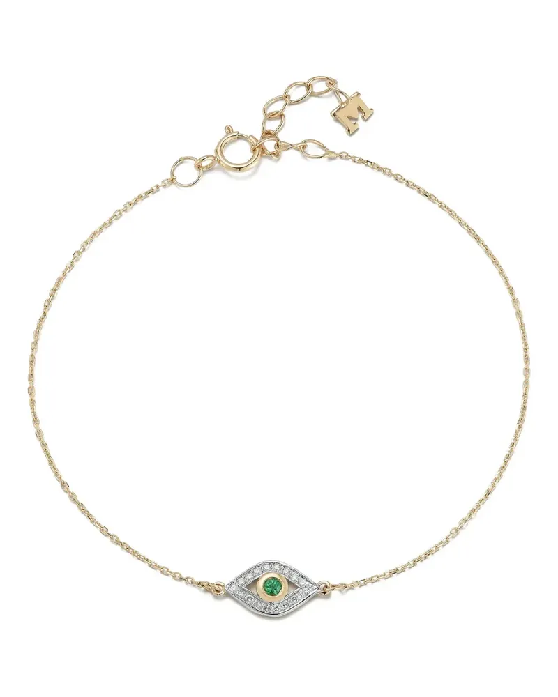 MATEO 14K gold diamond and emerald bracelet Gold