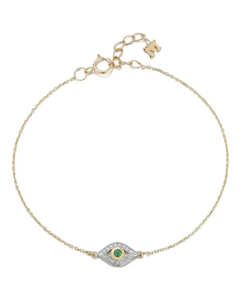 MATEO 14kt Goldarmband mit Diamanten und Smaragd Gold