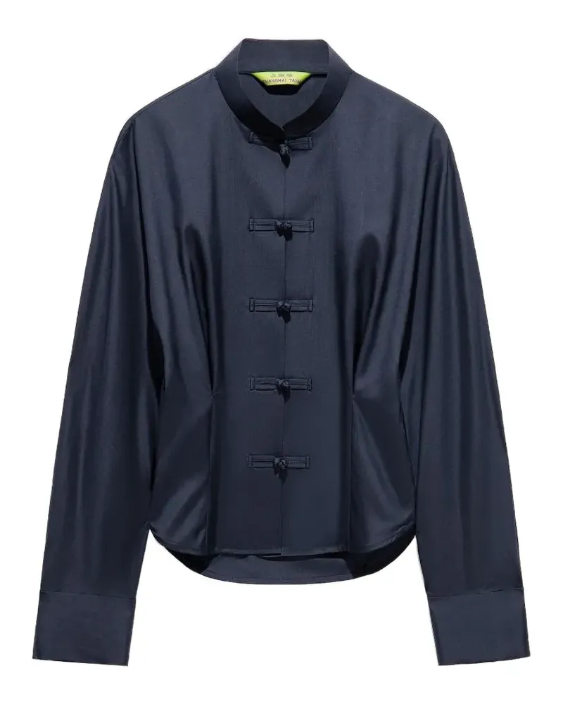 Shanghai Tang Bluse aus Seide - Blau Blau