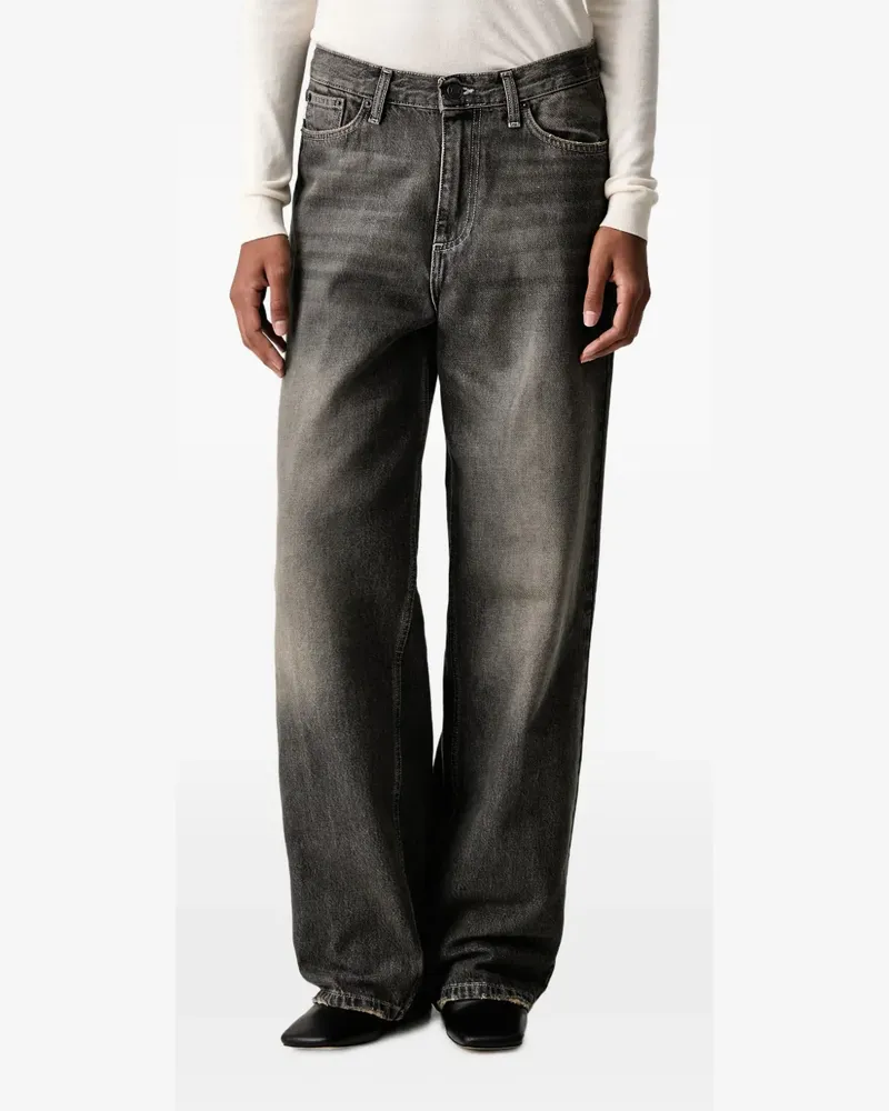 VICOLO Ausgeblichene Wide-Leg-Jeans - Schwarz Schwarz
