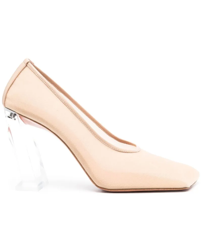 Amina Muaddi Charlotte Pumps 100mm - Nude Nude