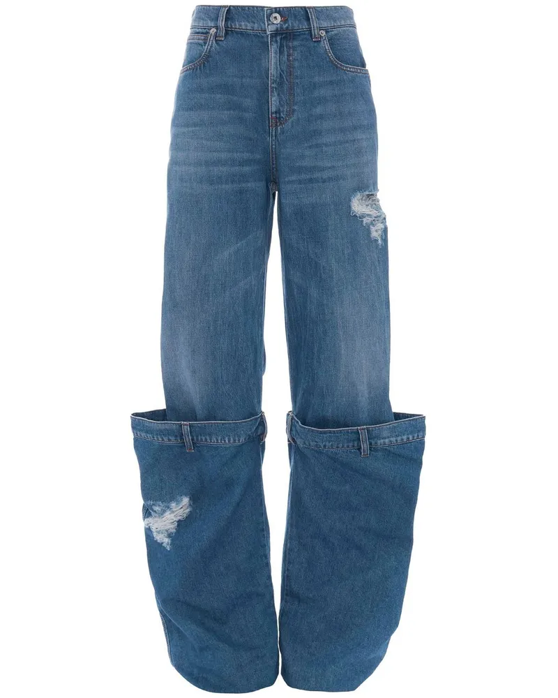 J.W.Anderson Jeans in Distressed-Optik Blau