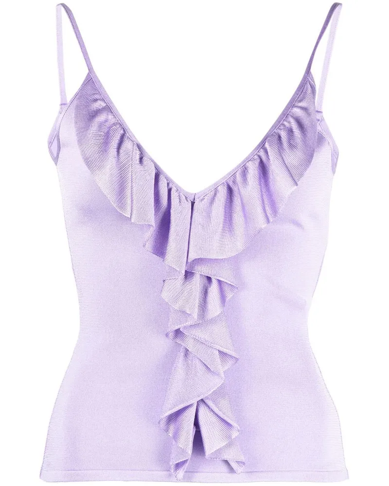 Roberto Cavalli Top mit Rüschen - Violett Violett