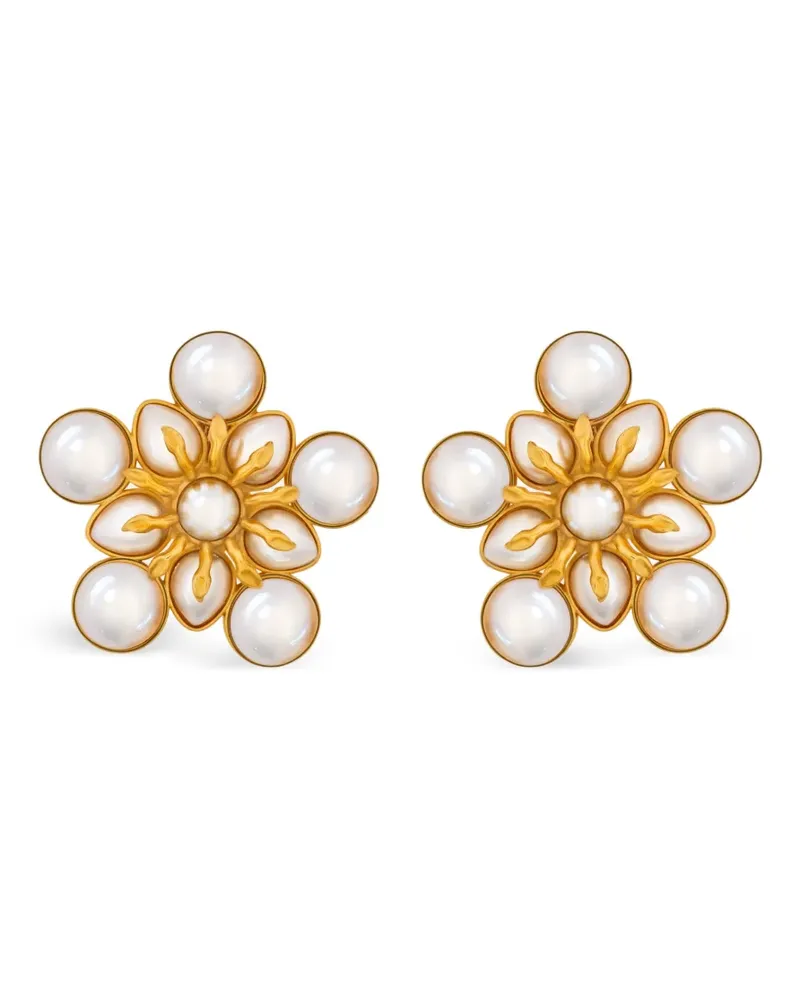 Oscar de la Renta Ohrringe mit Blüten - Gold Gold