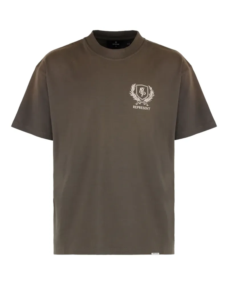 REPRESENT T-Shirt mit Wappen-Print - Braun Braun